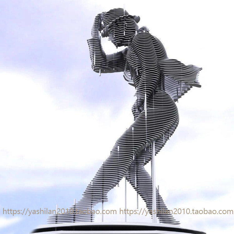 不锈钢抽象创意人物杰克逊雕塑金属艺术广场公校园艺术美术馆装置