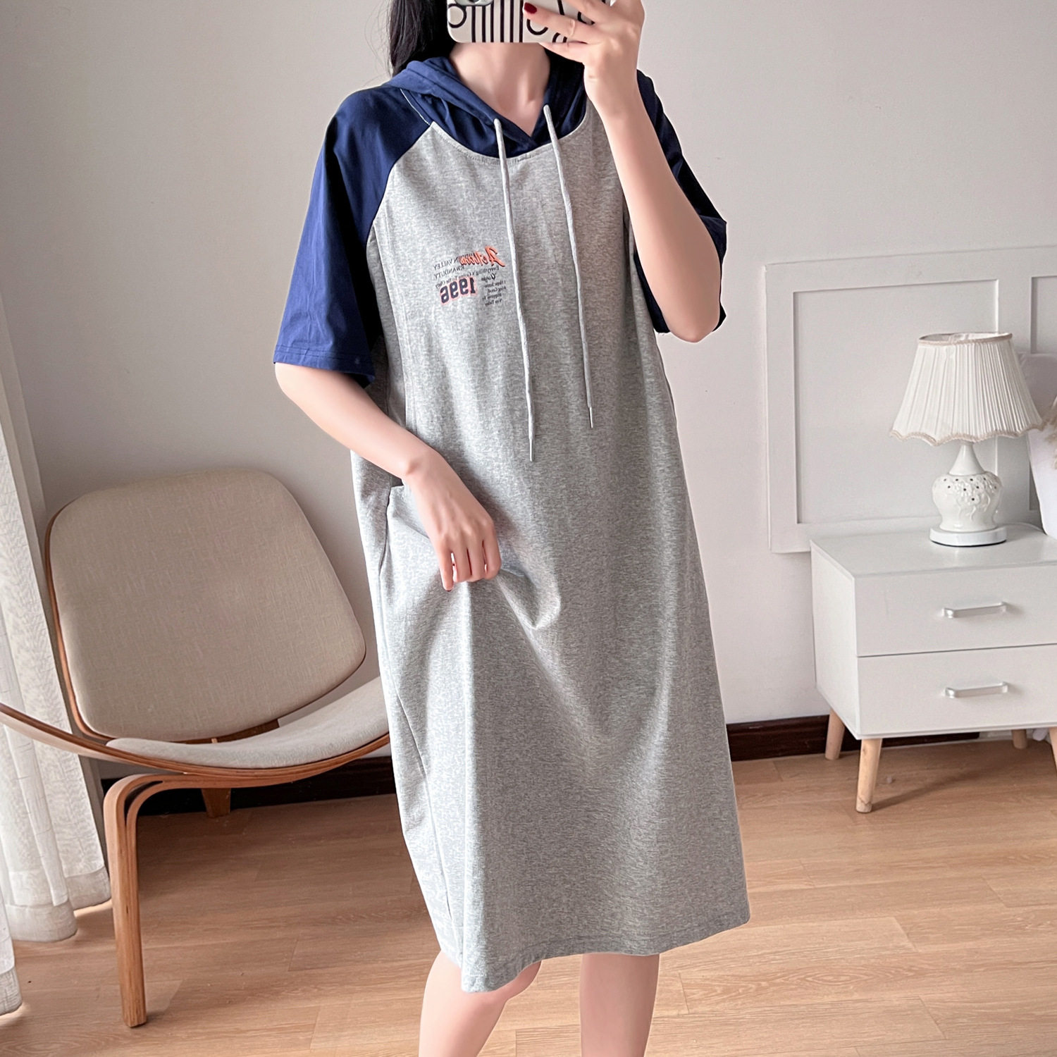 孕妇装夏装时尚辣妈款宽松外穿喂奶连衣裙夏季薄款纯棉可哺乳裙子