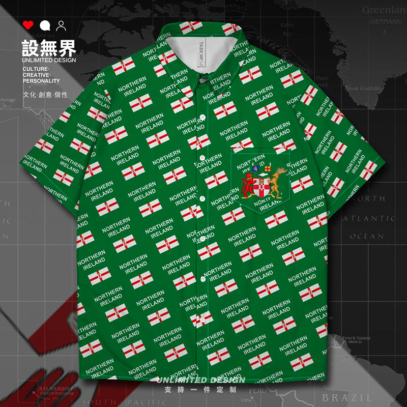 chame常规韩版单排多扣短袖印花