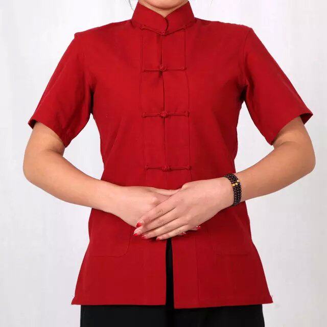 夏款纯棉女士式短袖唐装中式衬衫衬衣打底衫上衣居士服文艺复古