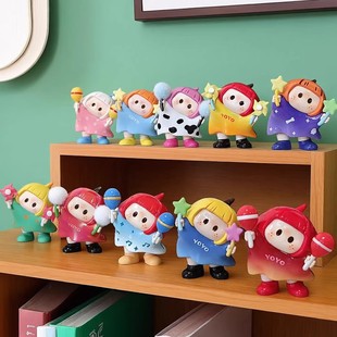 正版MINISO名创优品YOYO右右酱萌趣歪头盲盒2025新款女孩潮玩摆件