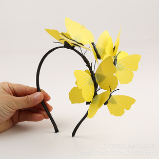 亚马逊爆款森系花环头饰夸张新娘发饰蝴蝶造型影楼走秀舞台配饰品