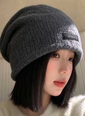 秋冬女士加厚保暖护耳针织包头帽