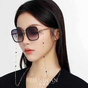 天然黑玛瑙眼镜链时尚 S925纯银墨镜链挂脖女显瘦太阳镜近视镜防丢