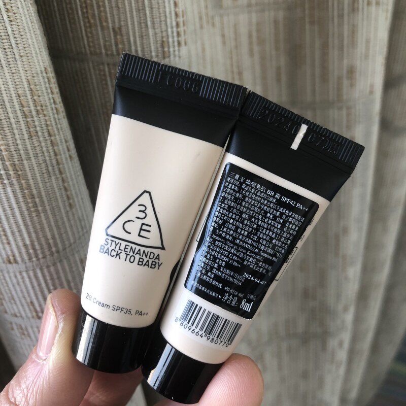 3ce焕颜美肌bb霜8ml 保湿遮瑕提亮防晒粉底液bb 小样
