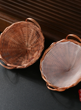 竹柒阁复古高档竹编斗笠茶漏茶滤茶叶过滤网公道杯滤茶器滤网茶具