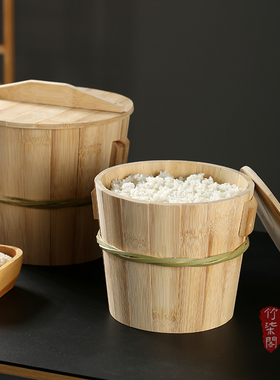 纯手工老式竹编竹根竹桶蒸子家用全竹子煮米饭木桶蒸饭竹子蒸饭桶