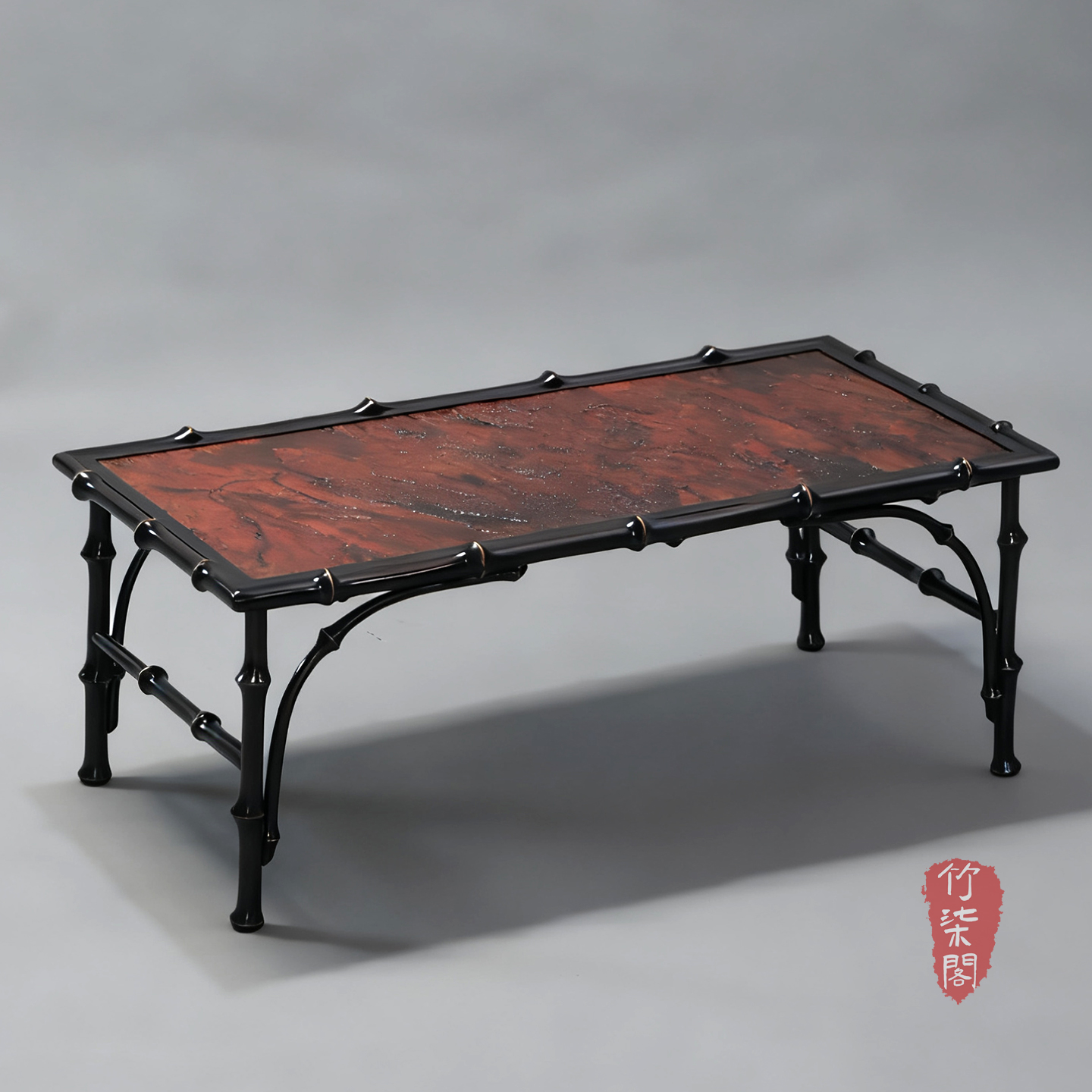 大漆筇竹岩石榻榻米茶桌炕桌茶几