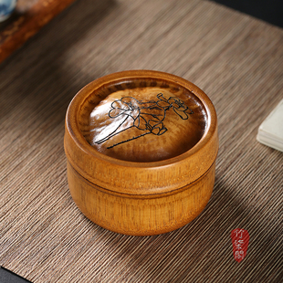 大漆纯手工竹子雕刻茶叶罐密封罐旅行茶罐迷你便携小号茶叶盒竹筒