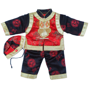 儿童唐装男童古装拜年服女童冬季新中式汉服男宝宝过年服抓周礼服