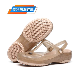 JDOV专利防滑洞洞鞋女夏季外穿防滑厚底软底凉鞋夏款果冻鞋沙滩鞋
