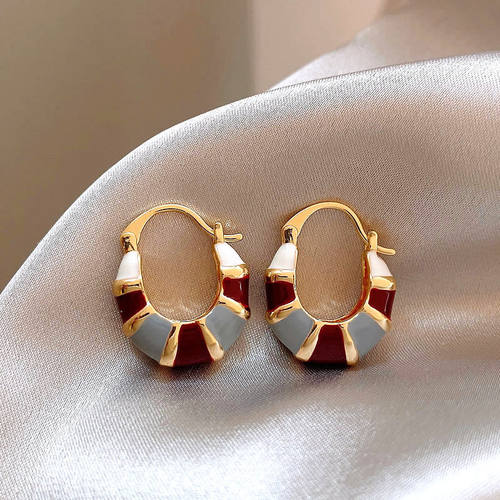 巴黎CampingKiss轻奢撞色耳环