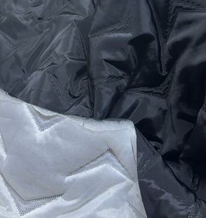 3米双面夹棉面料黑白