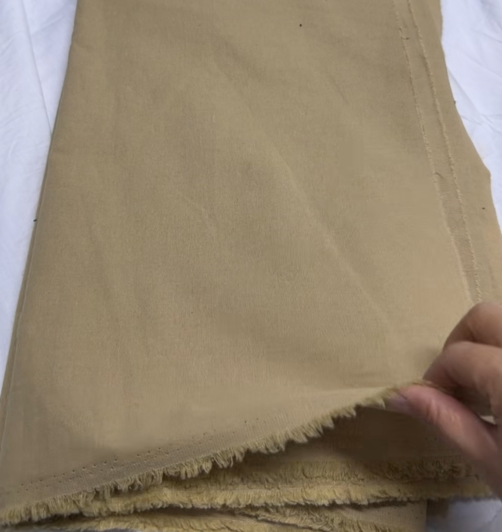 3米纯棉纱卡布料卡其色