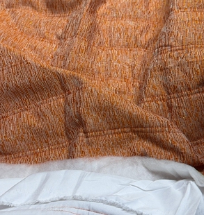 3米双面夹棉橙色金线编织