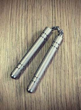 防滑二合一迷你双截棍不锈钢链式连接球形尾堵 skilltoy nunchaku