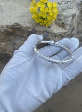 纯手工制作银手镯青琐记999女