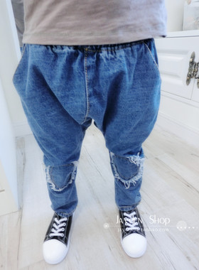 牛仔裤儿童纯棉pp牛仔裤