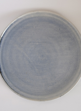 益子烧 吴须餐盘 作家陶艺 平盘西餐主菜盘圆形 日本直邮