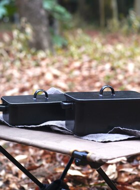 职人珐琅 户外野餐饭盒 直火烤箱用便当盒带手柄复古日本直邮