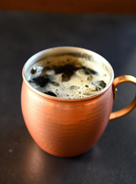 新泻制 燕人之匠 职人纯铜冰咖啡杯 啤酒杯锤目纹马克杯 日本直邮