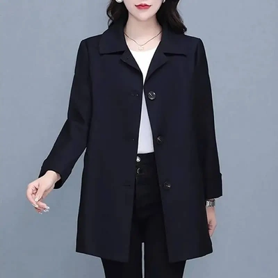 潮唯品会特卖清仓特价处理断码女装中长风衣品牌品牌春秋新款外套