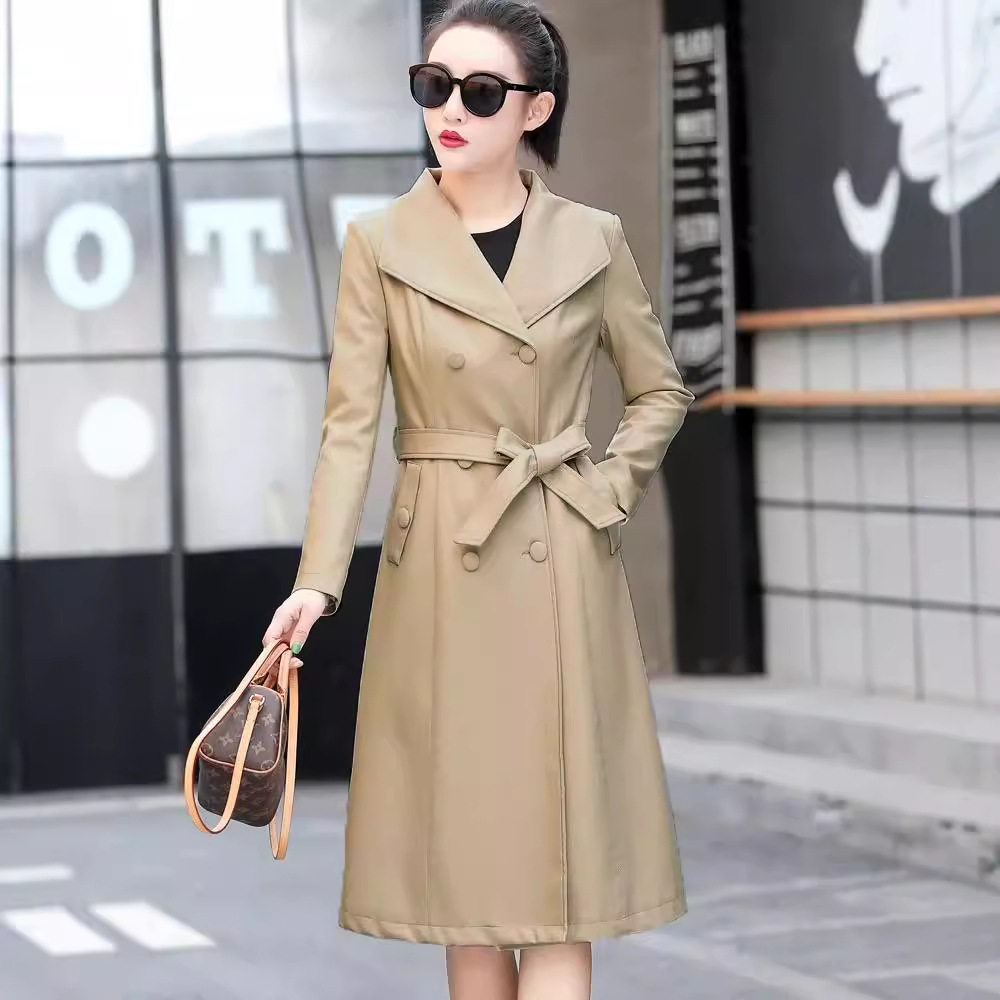 唯品会特卖清仓特价处理断码女装pu皮衣风衣品牌品牌春秋新款外套