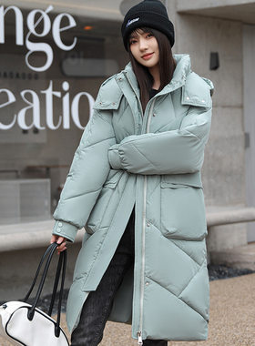 潮唯品会特卖断码特价处理过膝加厚羽绒棉服棉衣女装品牌