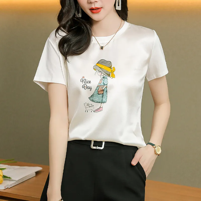 潮唯品会特卖清仓特价处理断码真丝t恤女装品牌正品夏天新款上衣