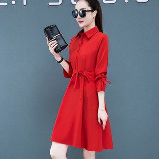 衬衫 长袖 连衣裙女装 品牌正品 唯品会特卖清仓特价 春秋新款 处理断码