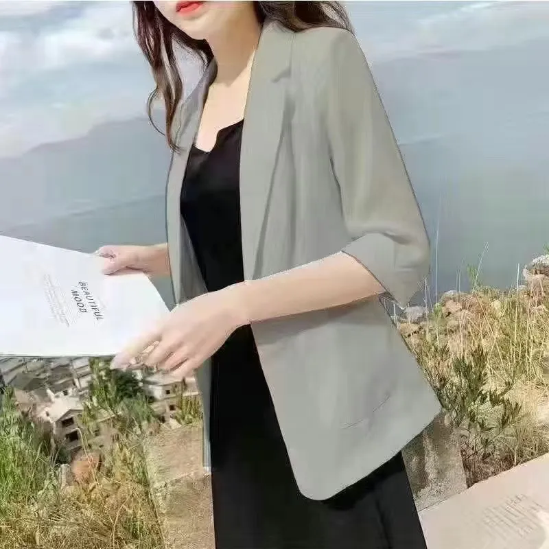 潮唯品会特卖清仓处理断码棉麻小西装女装品牌正品春秋夏新款外套