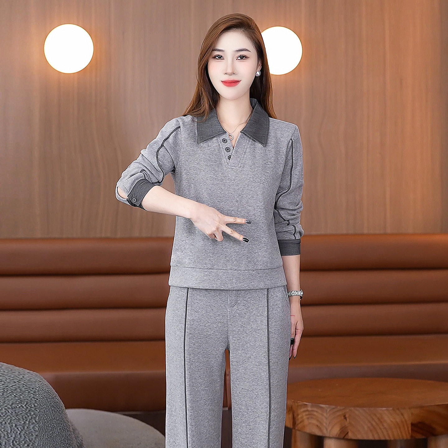 潮唯品会特卖清仓处理断码女装长袖运动卫衣卫裤两件套装品牌正品
