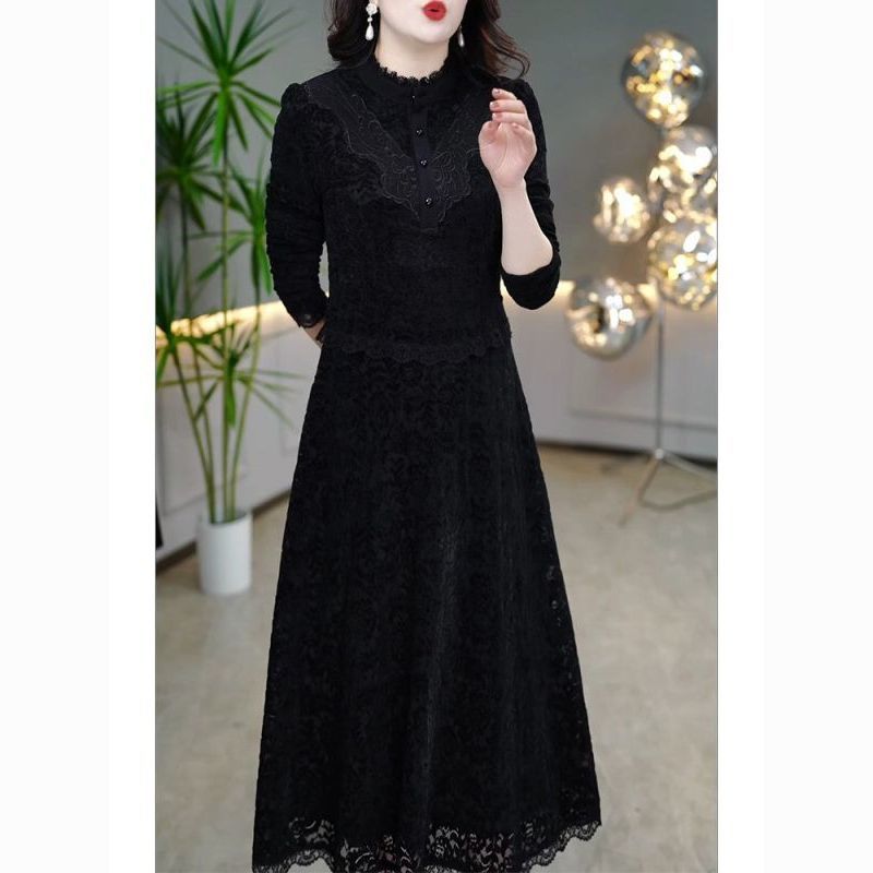 潮唯品会特卖清仓处理断码女装加绒加厚蕾丝连衣裙品牌正品春秋冬