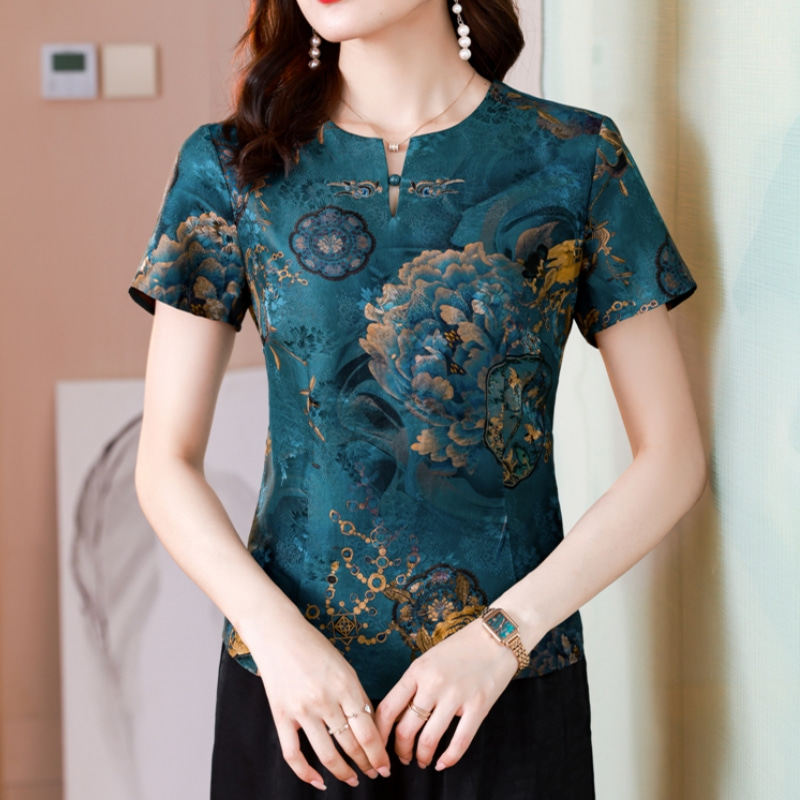 官网特卖唯品会京东香云纱真丝桑蚕丝上衣断码夏女装千百惠旗舰店