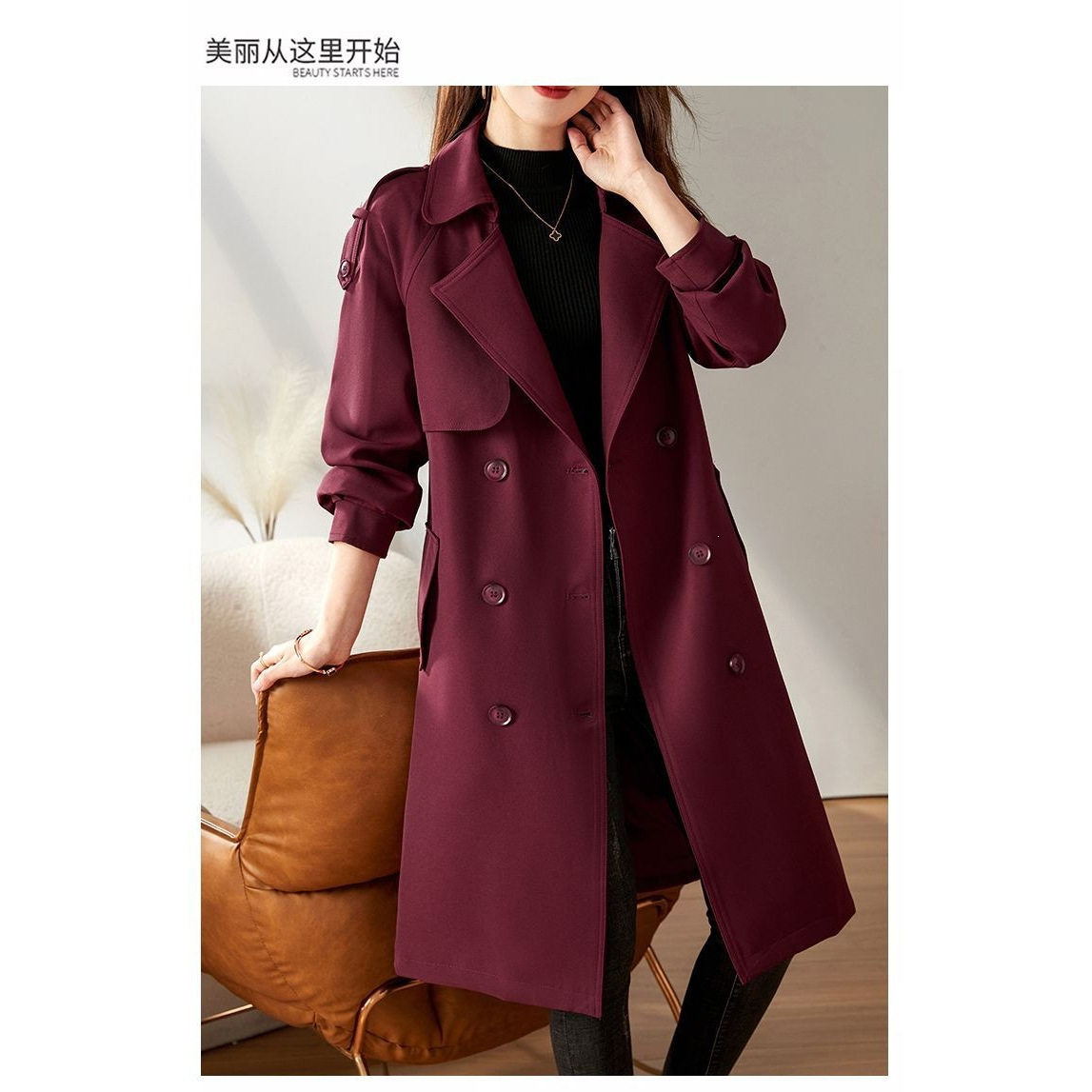 潮唯品会特卖清仓特价处理断码女装高档风衣品牌正品春秋新款外套