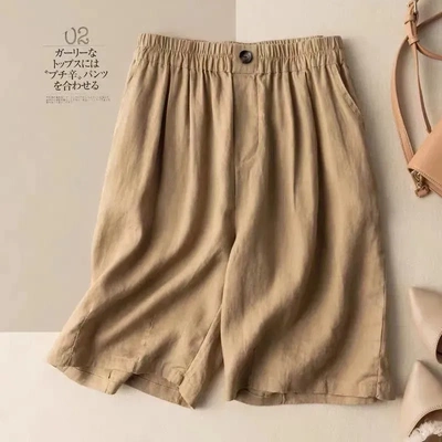 潮唯品会特卖清仓特价亏本处理棉麻短裤五分裤断码女装品牌正品