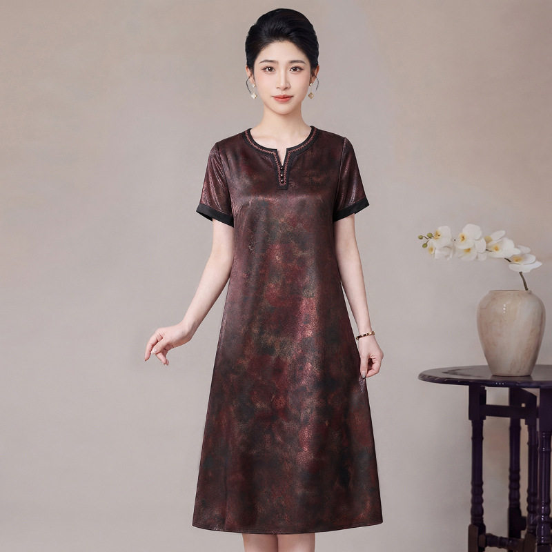 唯品会特卖清仓特价处理断码真丝香云纱桑蚕丝连衣裙女装品牌正品
