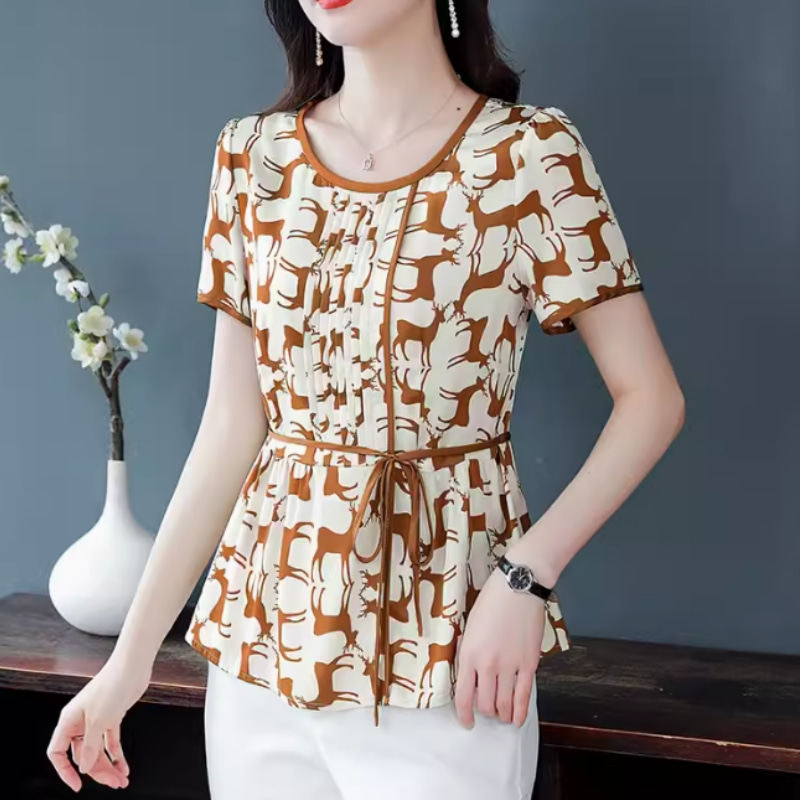 官网特卖唯品会京东香云纱真丝桑蚕丝上衣断码夏女装千百惠旗舰店