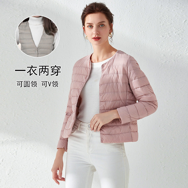 唯品会特卖断码清仓特价处理轻薄白鸭绒羽绒服女装品牌正品春秋冬