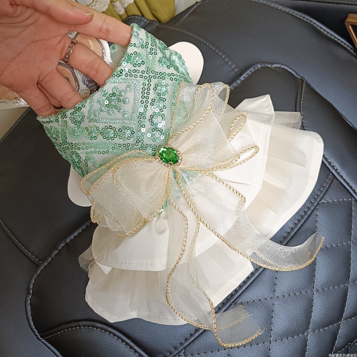 泡米酱绿宝石婚纱宠物衣服狗裙子泰迪比熊猫咪约克夏夏背心公主裙