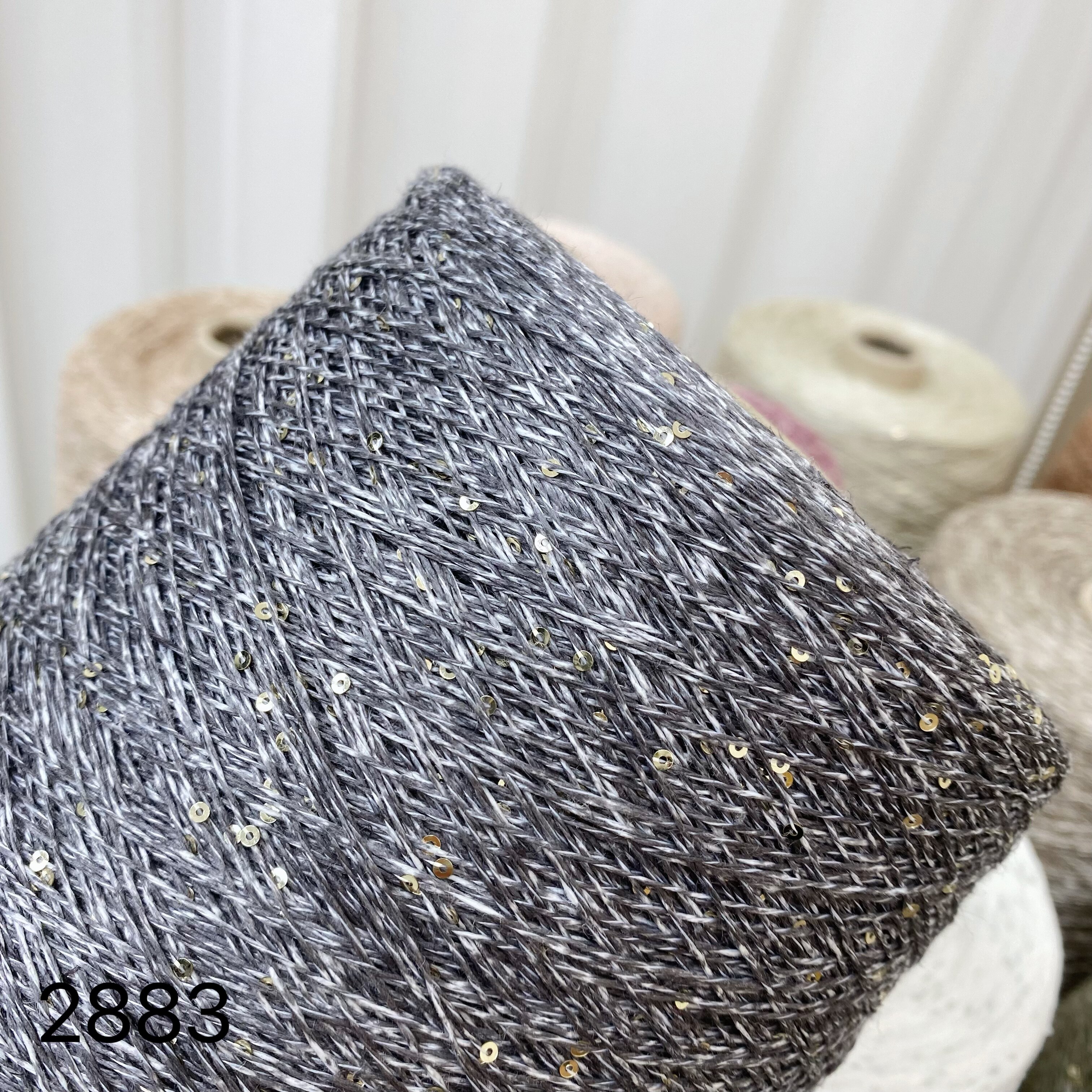 卡乐织 意大利进口亚麻珠片线 手工编织春夏背心开衫亮片线25克