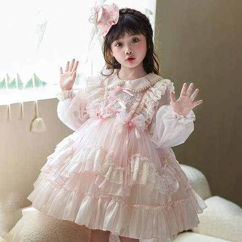 女童春装蓬蓬公主裙  春季新品韩版儿童洋气长袖生日礼服连衣裙子