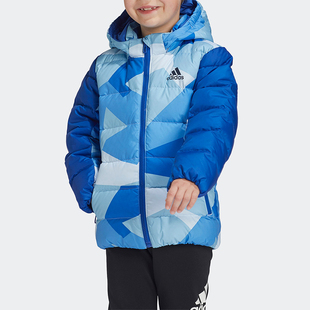 新款 Adidas 冬季 小童连帽印花时尚 阿迪达斯正品 羽绒服GG3637