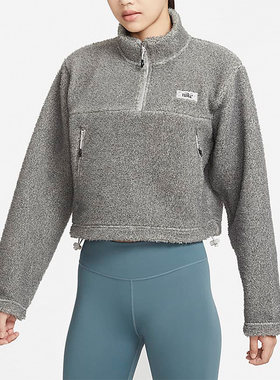 Nike/耐克正品冬季新款女子休闲仿羊羔绒加厚保暖卫衣 DQ6243-029