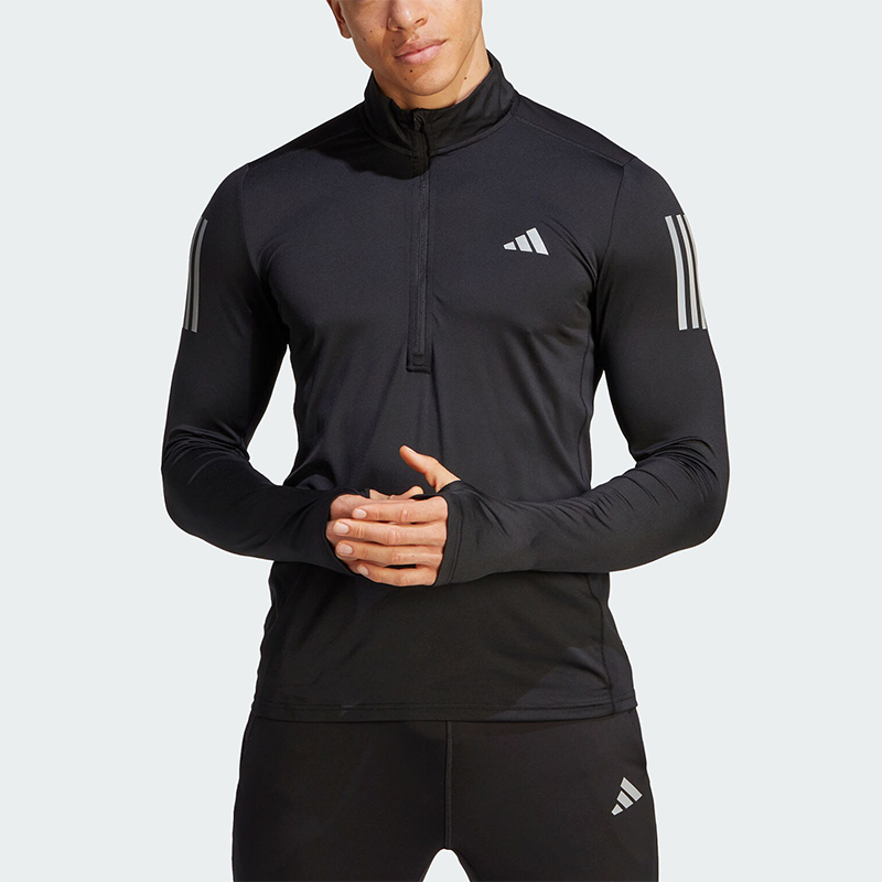 阿迪达斯男士半开襟卫衣套头衫