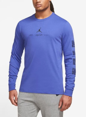 Nike/耐克正品JORDAN男子运动训练休闲圆领长袖T恤DV8447-430