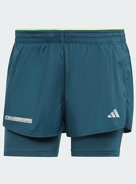 Adidas/阿迪达斯正品ULTI 2IN1女子透气跑步运动短裤HZ4481