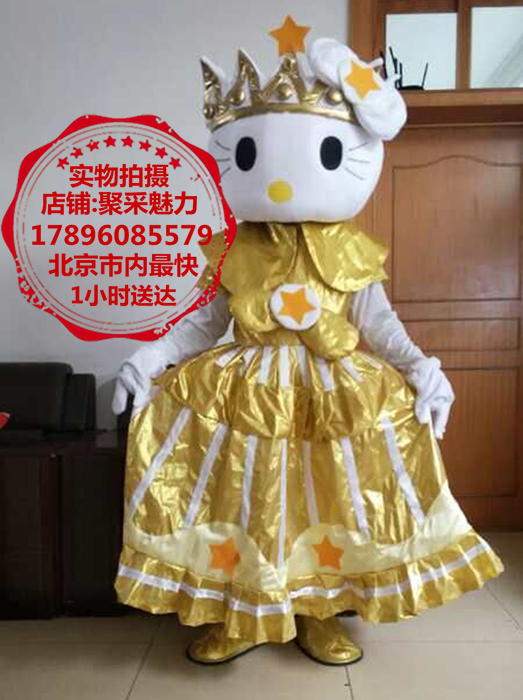 北京卡通人物金色演出服道具