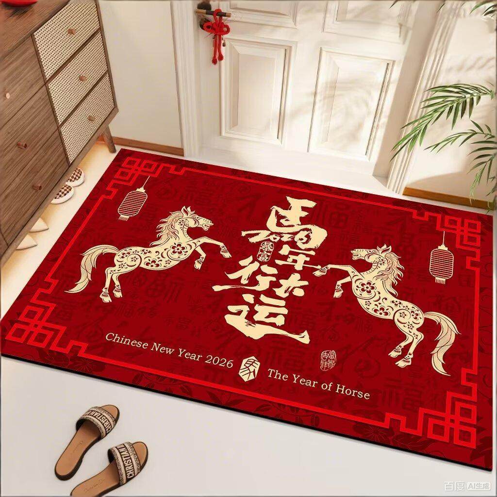 卡通马年大吉入户门垫新年浴室硅藻泥吸水脚垫子纳福新居地垫,居家布艺,家用脚垫,淘宝优惠券,粉丝福利购,淘宝优惠卷