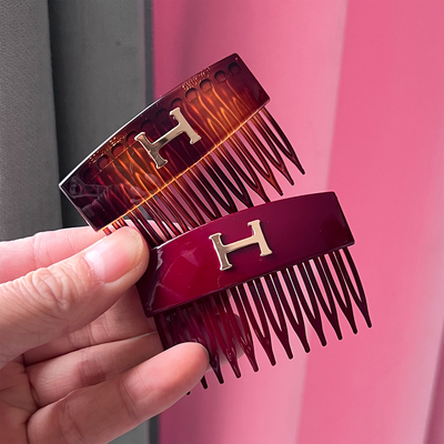 韩国东大门BY复古字母倒插梳